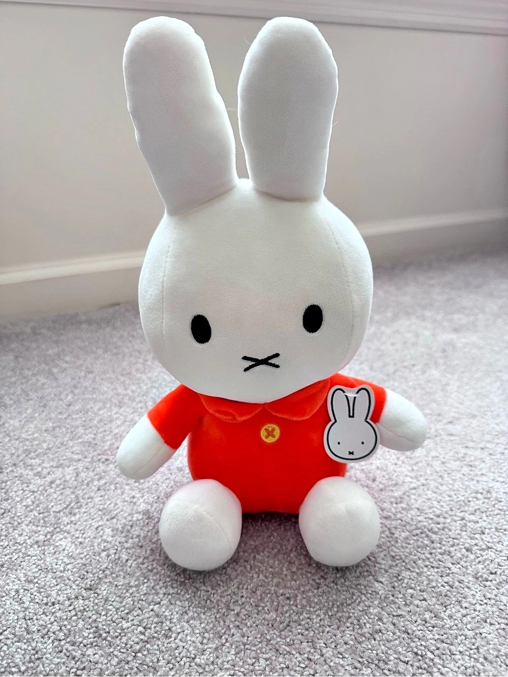 Miffy Standing Red Dress Plush 24cm Red & White Plush Toy